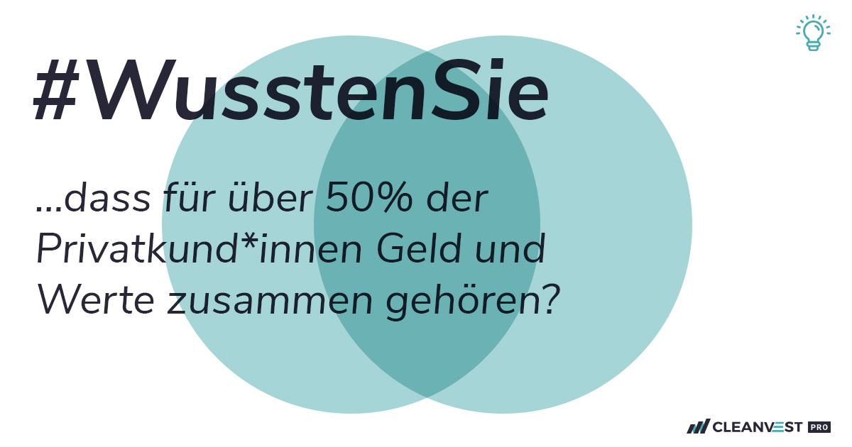 Wussten Sie, dass für über 50% der Privatkund*innen Geld und Werte zusammen gehören?