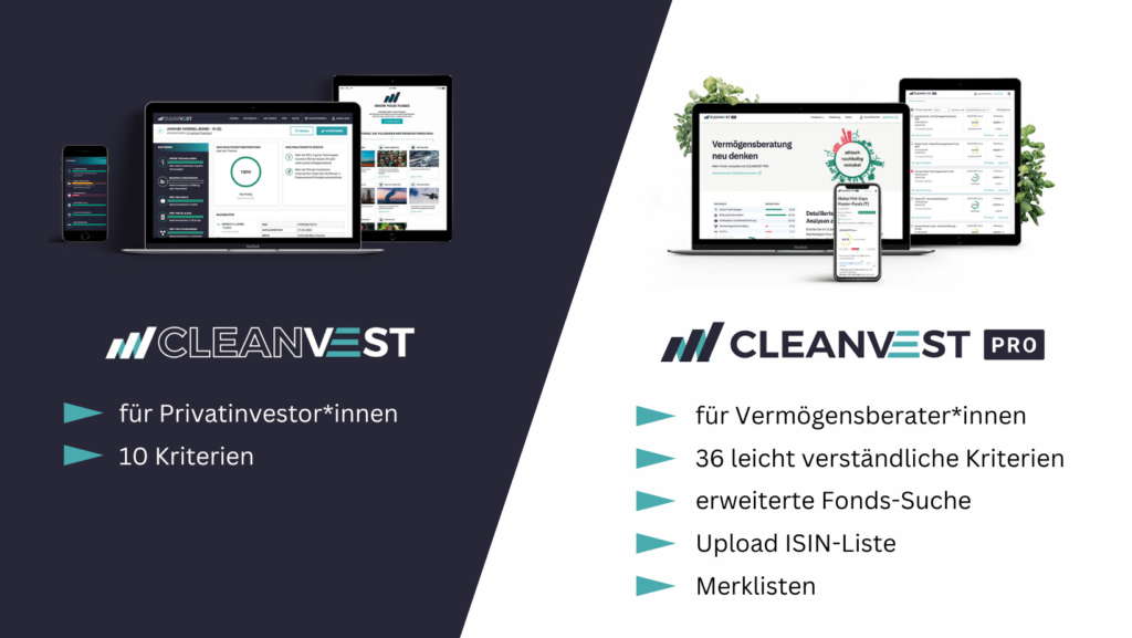 Vergleich CLEANVEST.org und CLEANVEST PRO