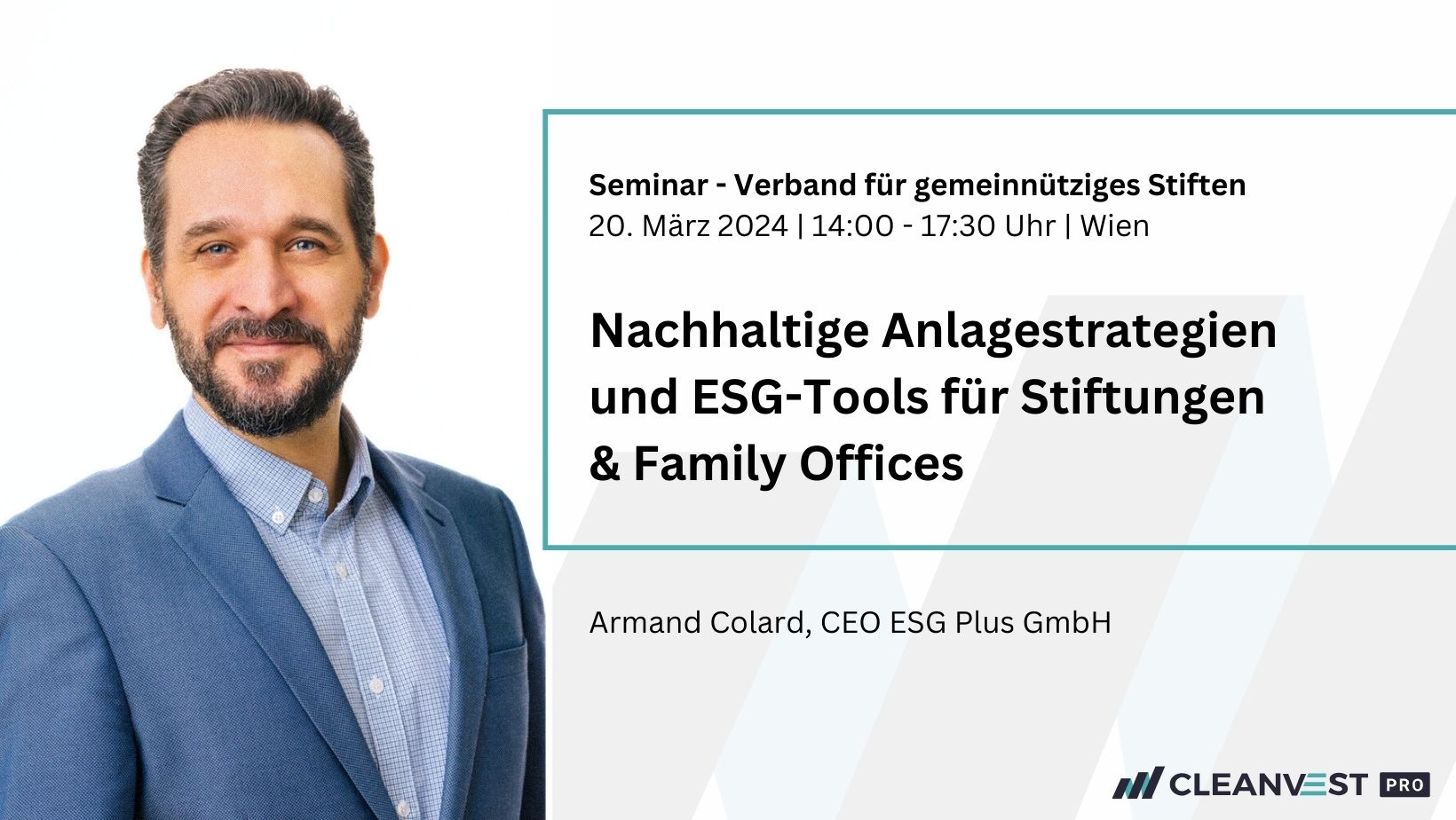 Armand Colard beim Seminar des Verbandes für gemeinnütziges Stiften